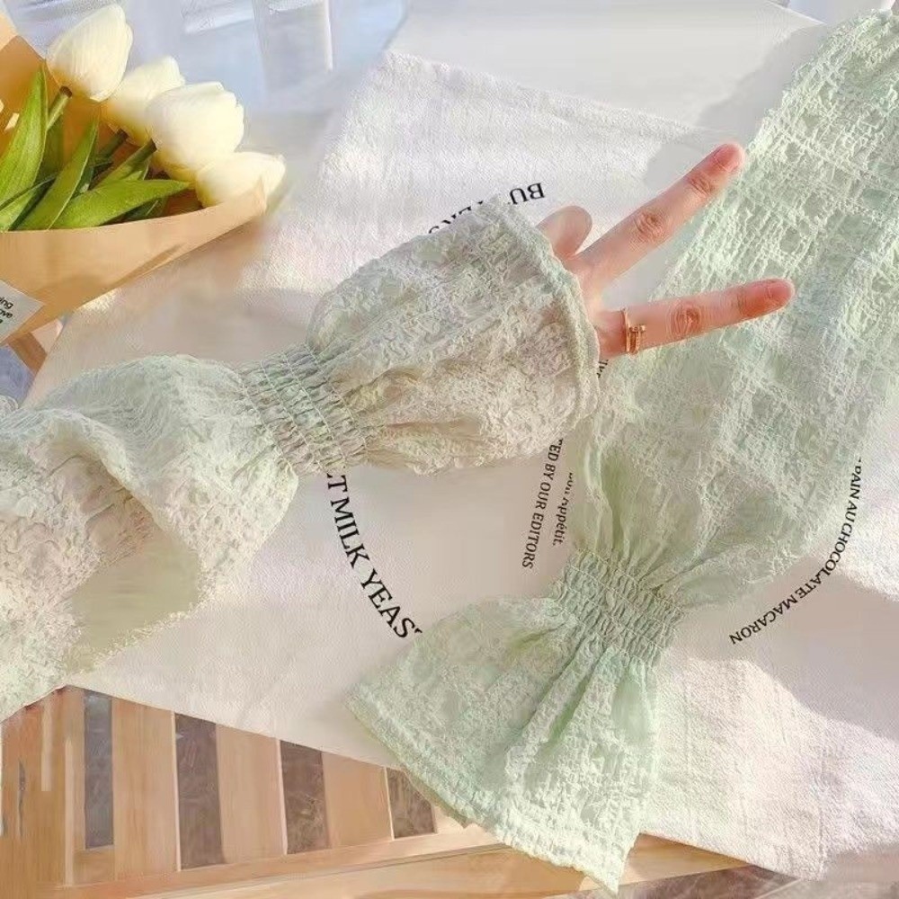 Fingerless Glove Knit - Fashion Lace Mesh Sun Protection Sleeves