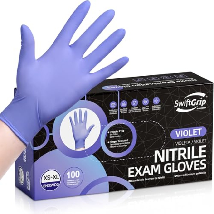 Exam Glove Nitrile - SwiftGrip Disposable Nitrile Exam Gloves, 3mil,,Box