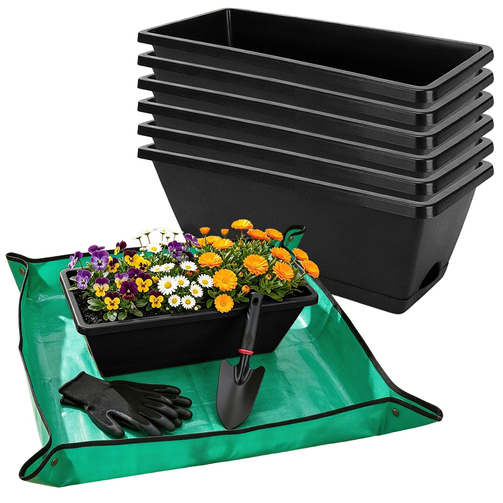 Gardening Glove Waterproof - 7 Black 17-Inch Rectangular Plastic Window