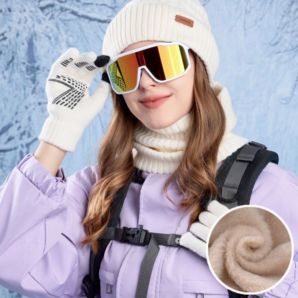 3pcs Hiking Solid Color Hat Sc - Wool Glove Lined incelemesi ve fiyatı