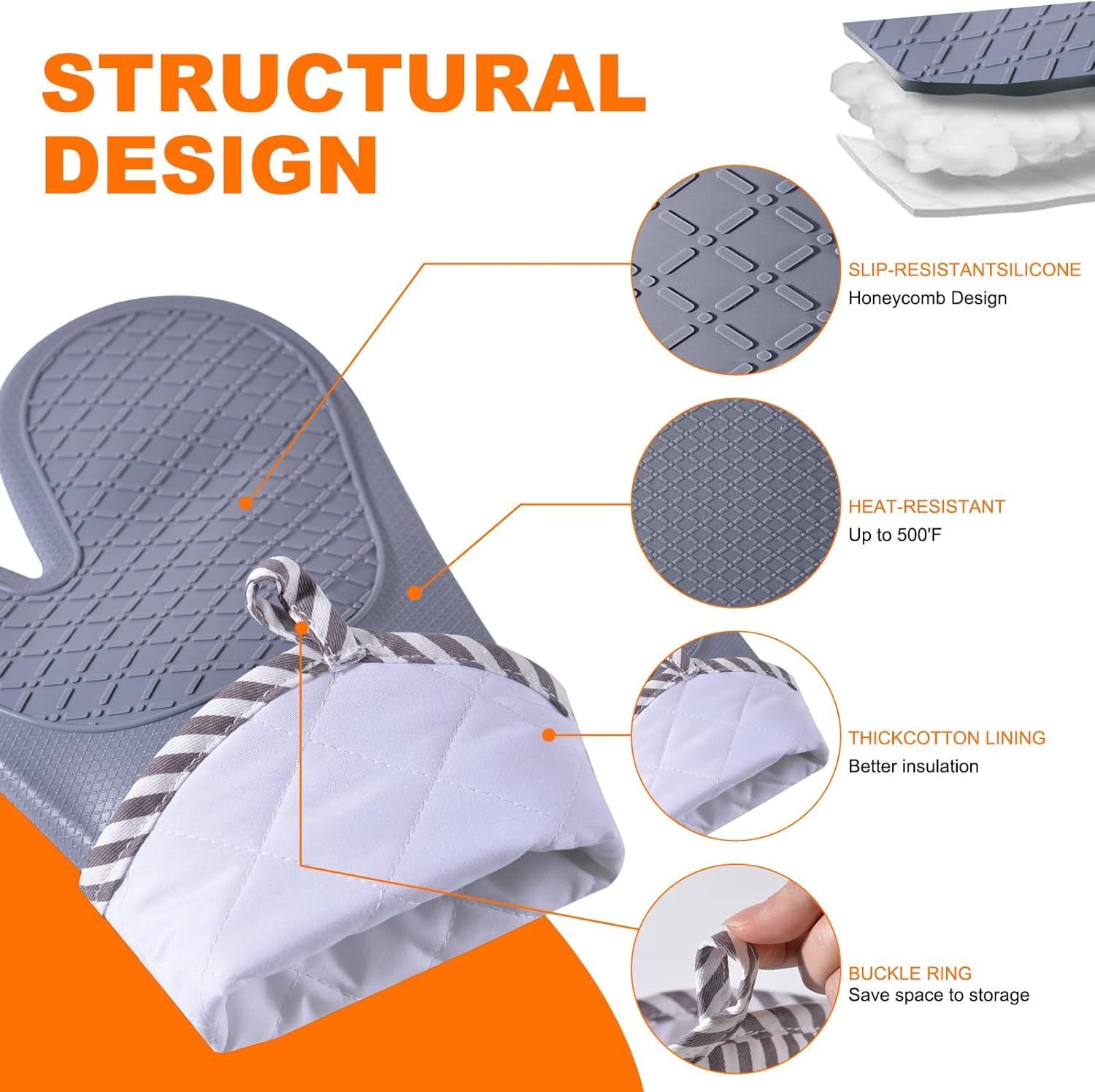 Silicone Oven Mitts, 500°F Hea - Heat Resistant Glove incelemesi ve fiyatı