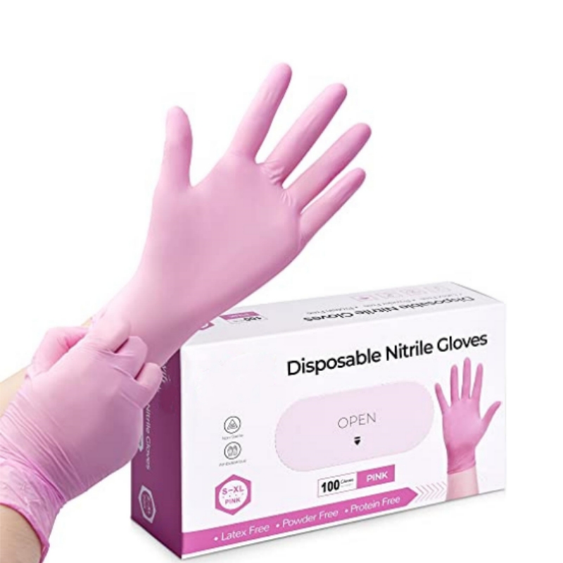 Pink Nitrile Disposable Gloves - Latex Disposable Glove incelemesi ve fiyatı