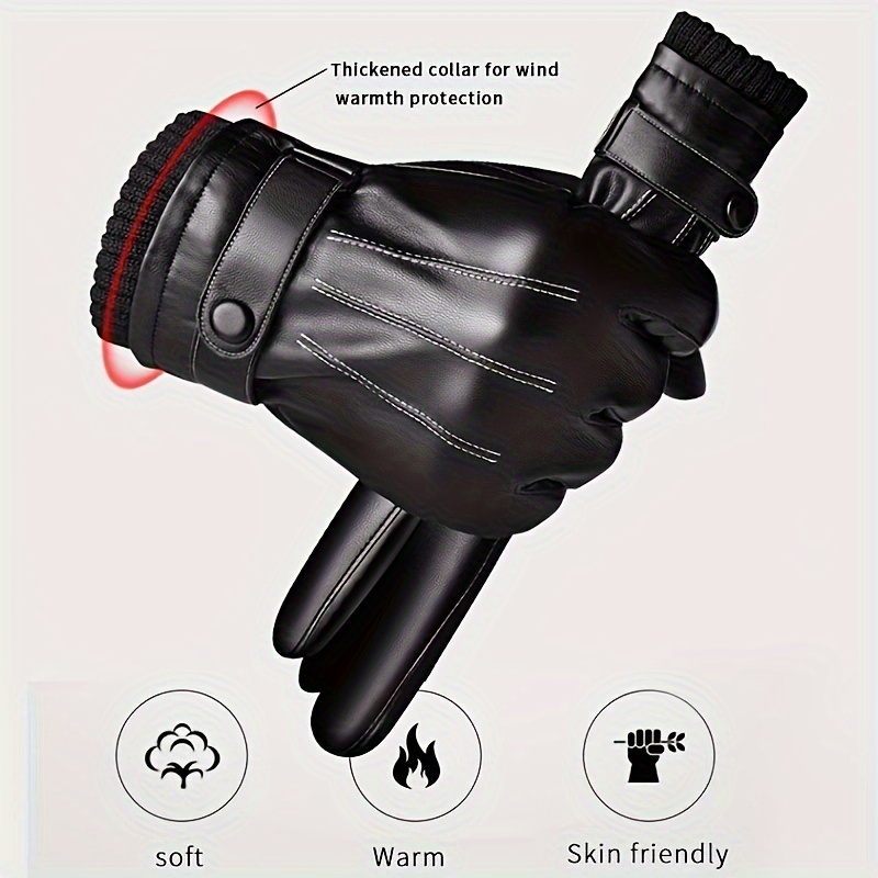 1Pair Winter Gloves Warm Drivi - Leather Driving Glove incelemesi ve fiyatı