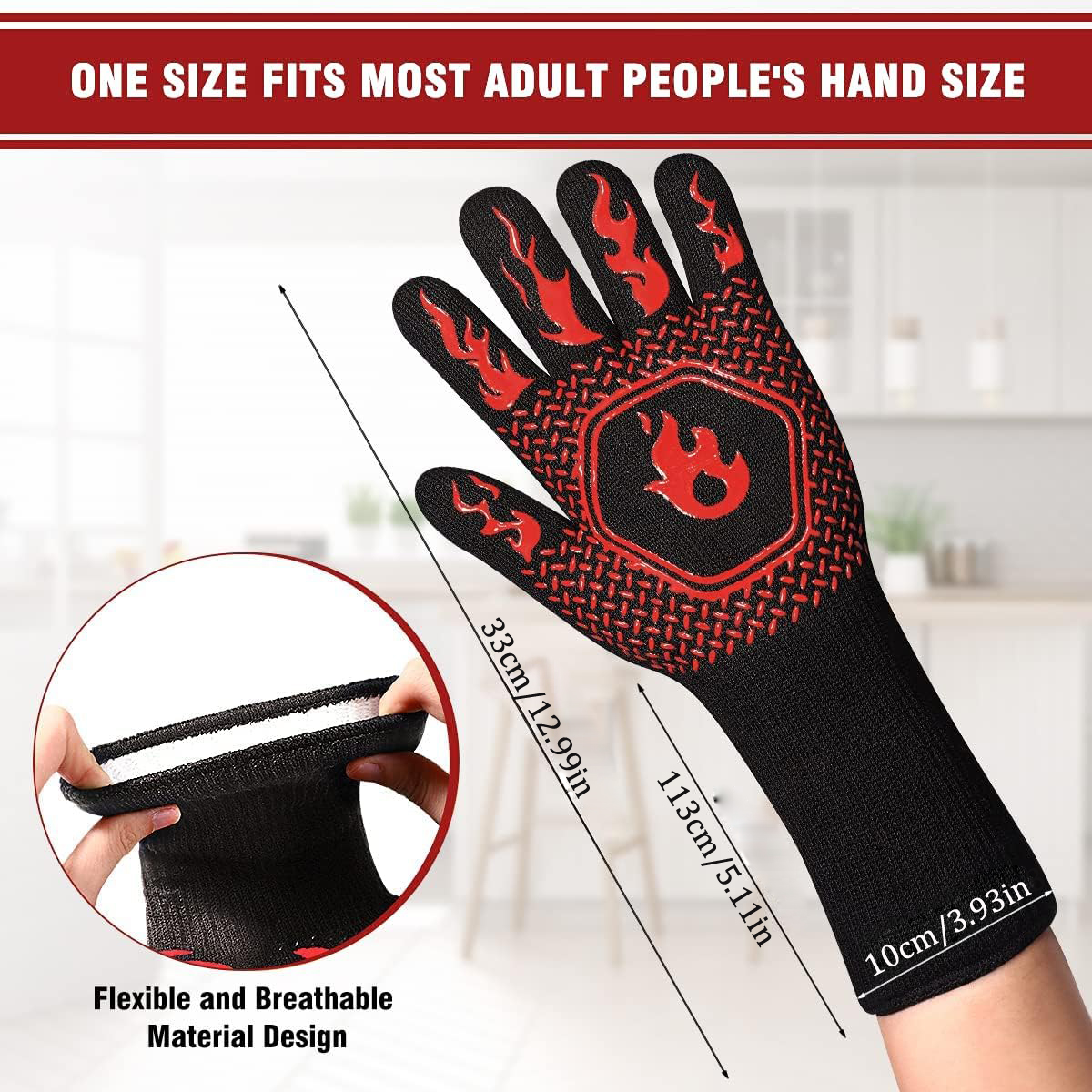 BBQ Grill Gloves High Temp Res - Oven Mitt Silicone incelemesi ve fiyatı