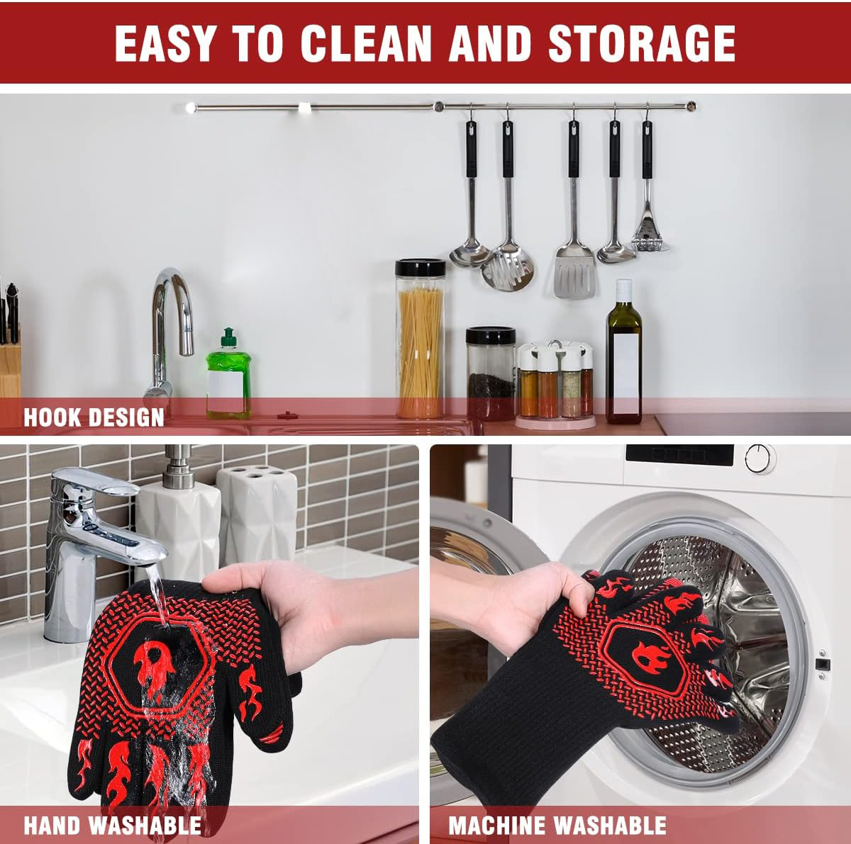 BBQ Grill Gloves High Temp Res - Oven Mitt Silicone incelemesi ve fiyatı