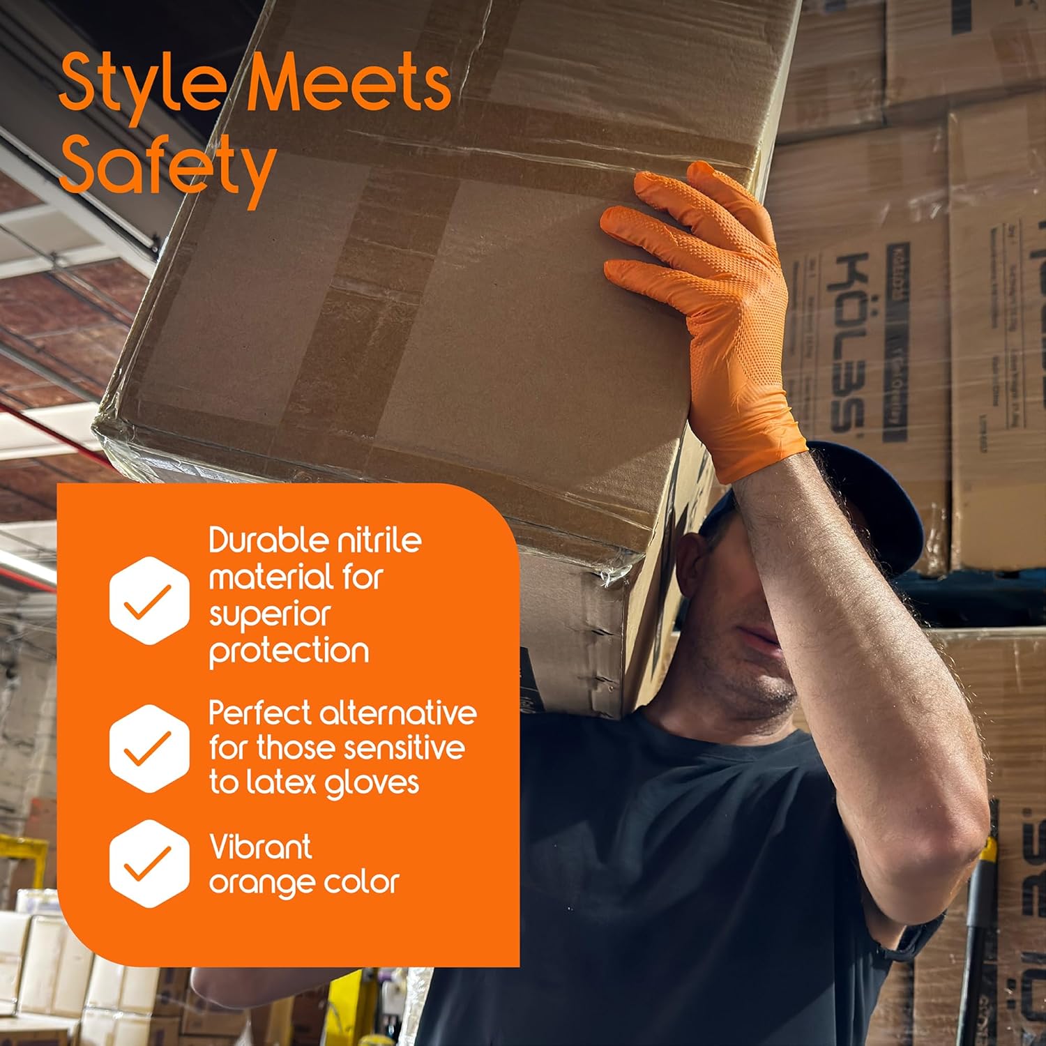 Heavy Duty Orange Nitrile Glov - Nitrile Mechanic Glove incelemesi ve fiyatı
