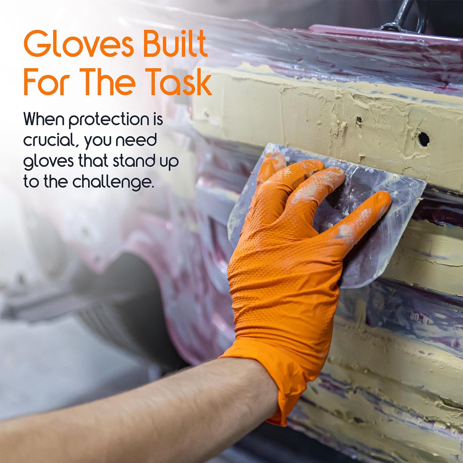 Heavy Duty Orange Nitrile Glov - Nitrile Mechanic Glove incelemesi ve fiyatı