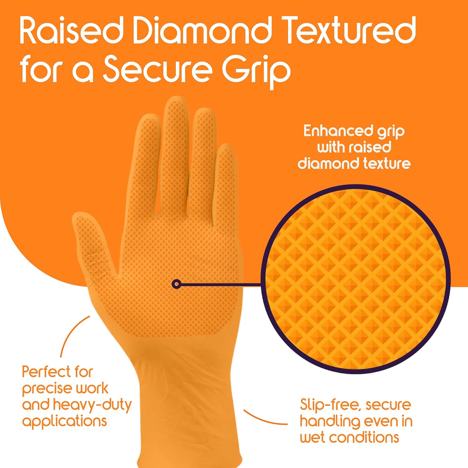 Heavy Duty Orange Nitrile Glov - Nitrile Mechanic Glove incelemesi ve fiyatı