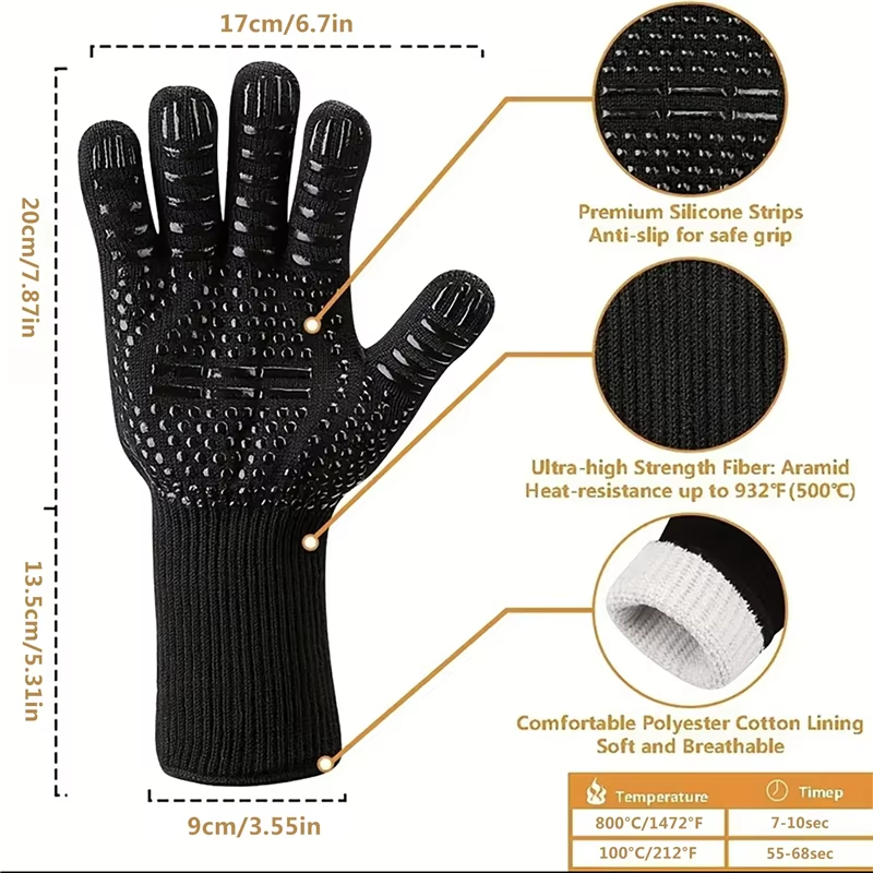 1PCS Piece BBQ Gloves High Tem - Oven Mitt Silicone incelemesi ve fiyatı