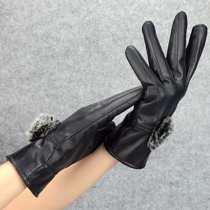 Women Winter Genuine Leather G - Wool Glove Lined incelemesi ve fiyatı