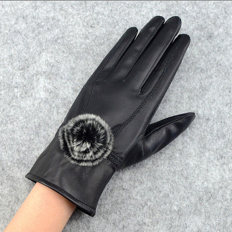 Women Winter Genuine Leather G - Wool Glove Lined incelemesi ve fiyatı