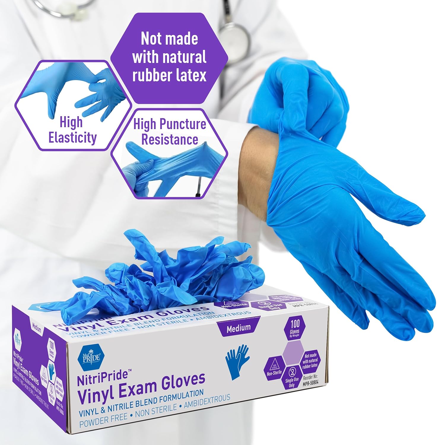 Powder-Free Nitrile/Vinyl Blen - Latex Disposable Glove incelemesi ve fiyatı