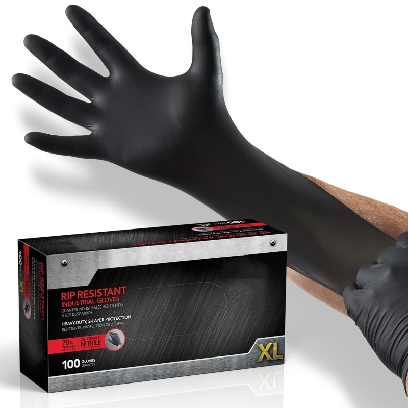 100PCS Black Nitrile Gloves Di - Nitrile Mechanic Glove incelemesi ve fiyatı