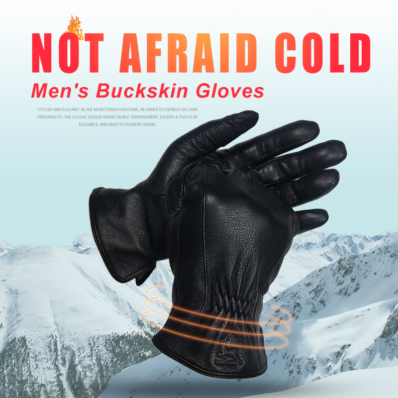  Winter Men's Black Buckskin  - Wool Glove Lined incelemesi ve fiyatı