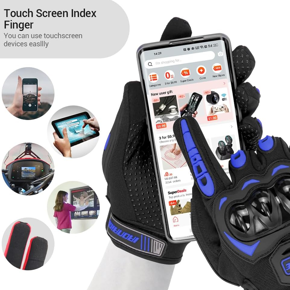 Men Motorcycle Gloves Touch Sc - Motorcycle Glove Knuckle incelemesi ve fiyatı